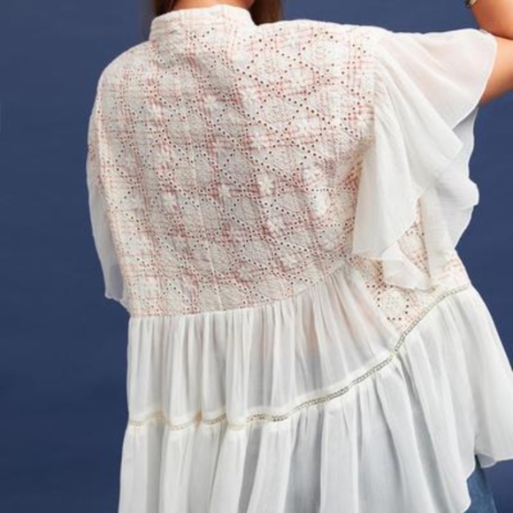 Akemi Kin Anthro Lindy Popover Eyelet Embroidered - Picture 3 of 5